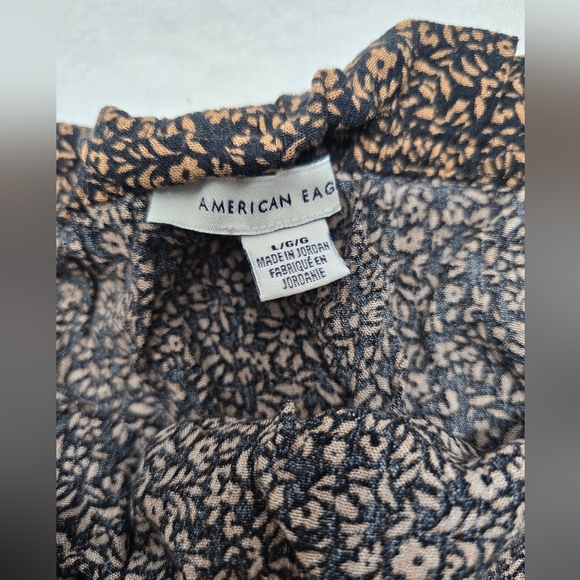 American Eagle- Brown floral strapless tube top- Size Large Women's - Picture 4 of 6